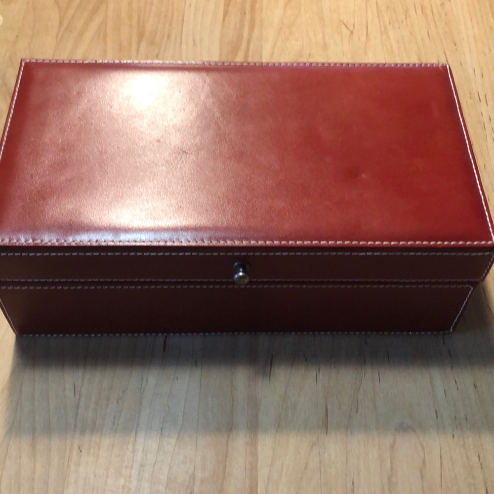 Fossil Red Leather Jewelry Box & Travel Box